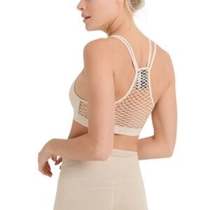 New in Poly Bag Mono B Seamless Open Net Back Top in Apricot Ice Size M/L